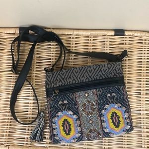 Crossbody Geometric Embroidered Beaded Purse